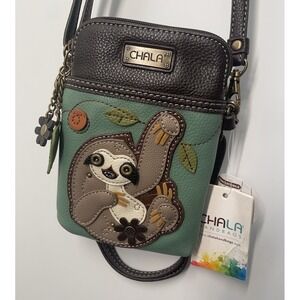 Chala Sloth Crossbody Bag Phone Purse Adjustable Removable Straps Travel NWT